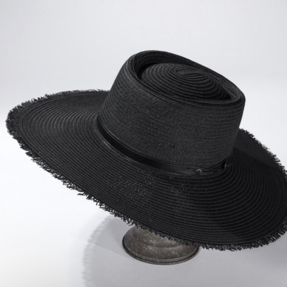 THE DAKOTA Stunning Boater Panama Straw Hat With Frayed Edges - Picture 4 of 9